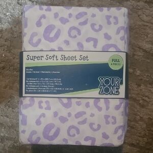 Purple Leopard Print Sheet Set